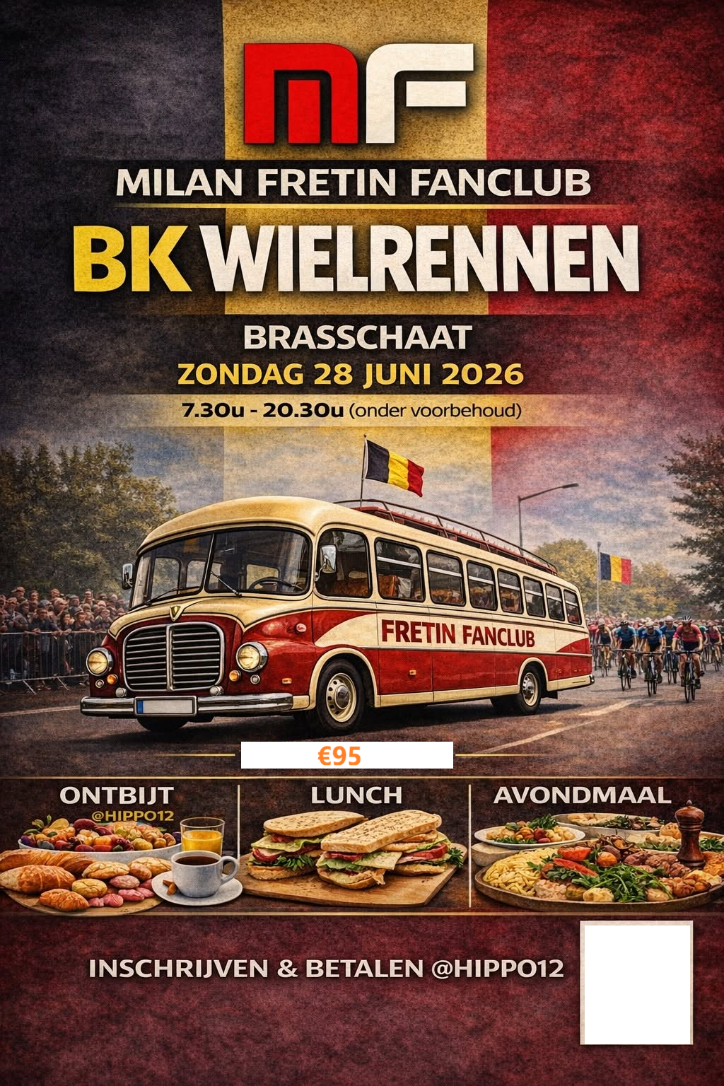 met de bus naar het BK in Brasschaat